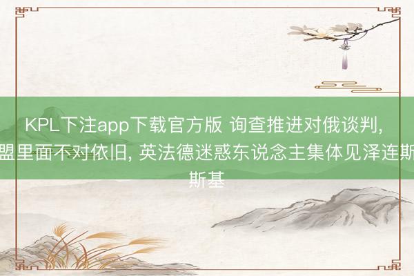 KPL下注app下载官方版 询查推进对俄谈判, 欧盟里面不对依旧, 英法德迷惑东说念主集体见泽连斯基