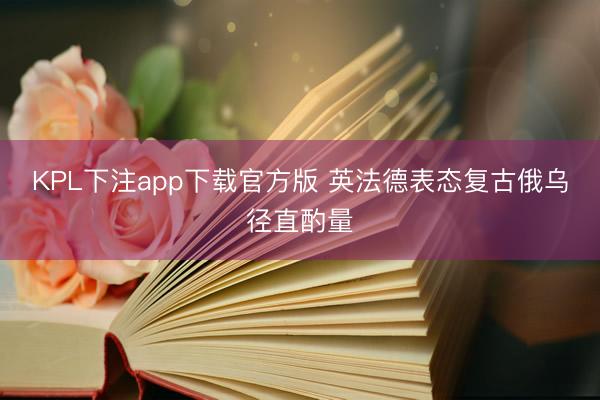 KPL下注app下载官方版 英法德表态复古俄乌径直酌量