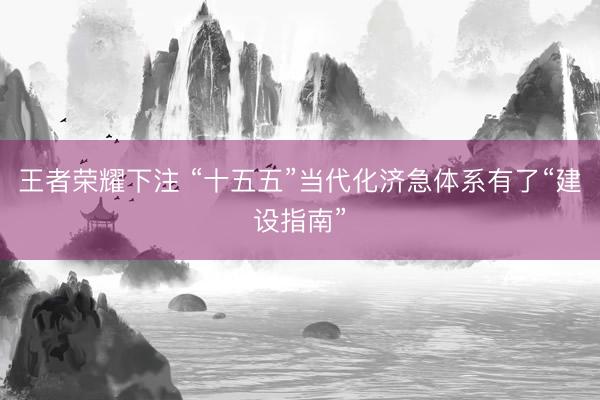王者荣耀下注 “十五五”当代化济急体系有了“建设指南”