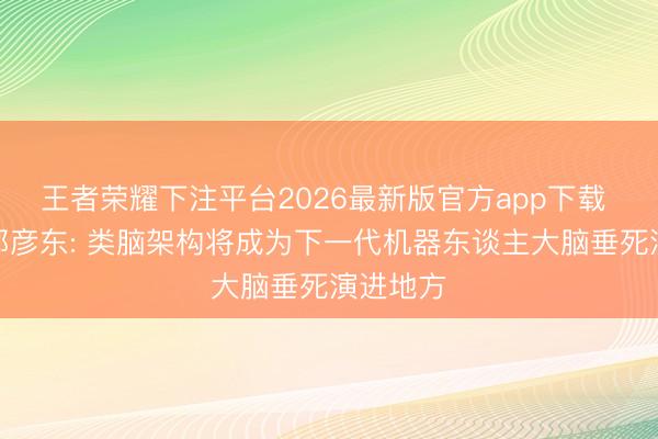 王者荣耀下注平台2026最新版官方app下载 智正常郭彦东: 类脑架构将成为下一代机器东谈主大脑垂死演进地方